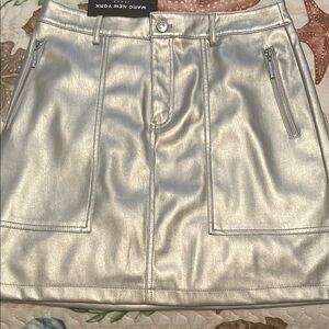 Marc New York Silver Metallic Skirt